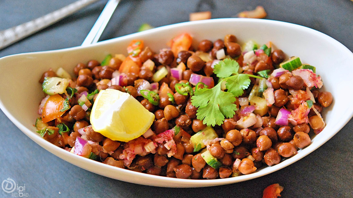 High protein  Tangy Black Chana Chaat